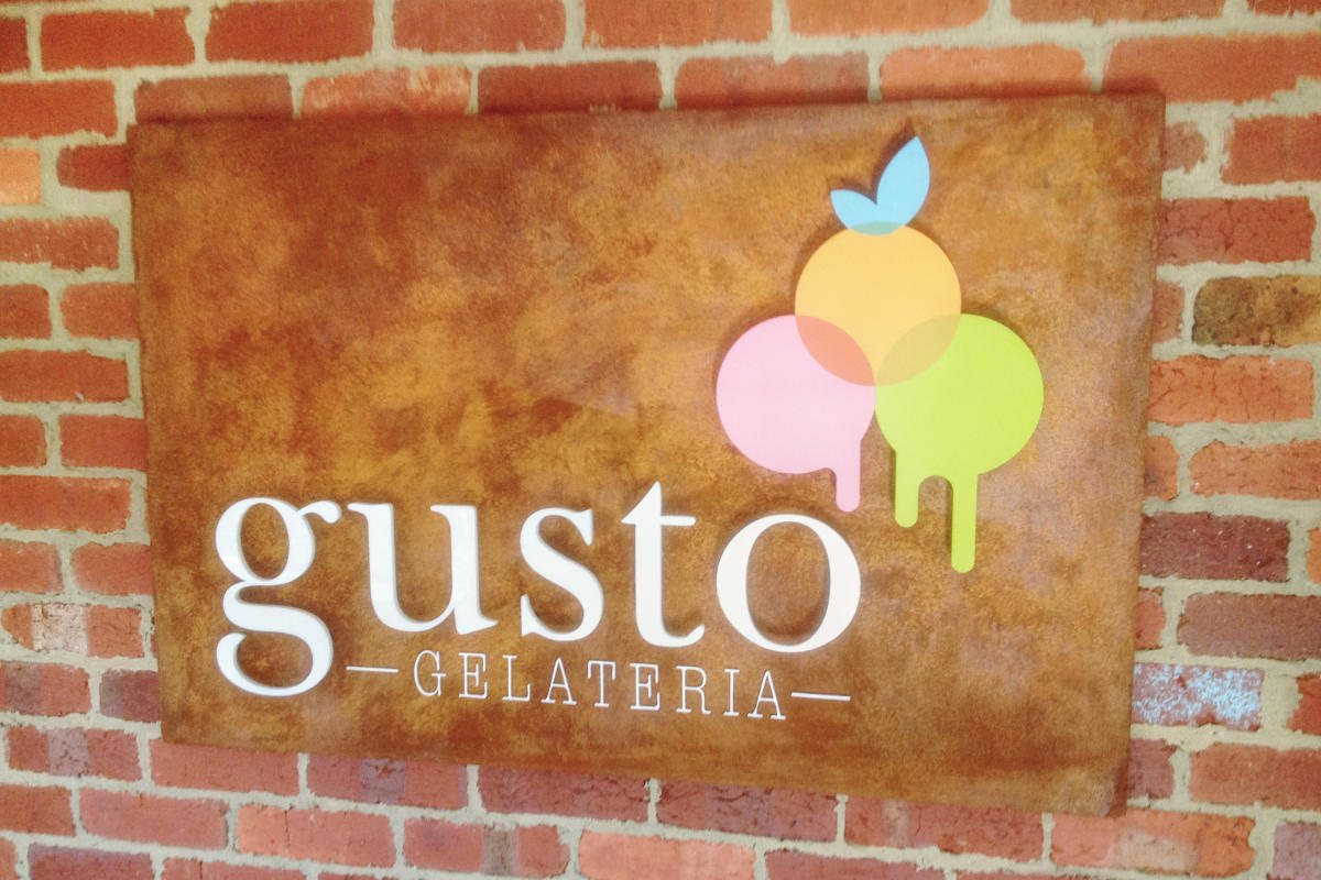 Reception Sign for Gusto Gelateria, Inverloch